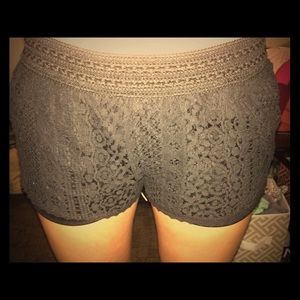Black lace shorts