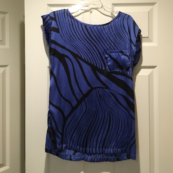 Blue and black patterned shirt