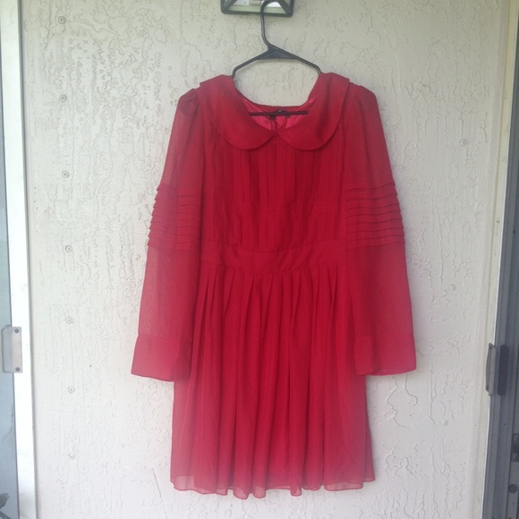 Red Peter Pan Collar Dress