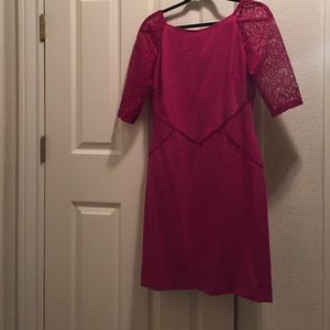 NWOT beautiful raspberry pink fitted waist dress