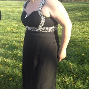 Black, sequined formal gown