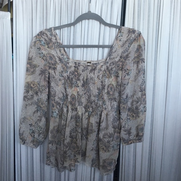 Free People / Floral Boho blouse