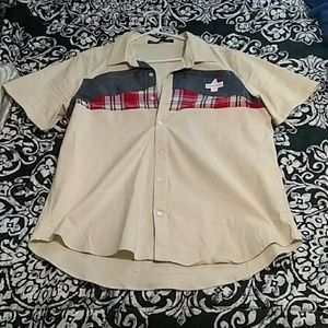 Mens light yellow button down
