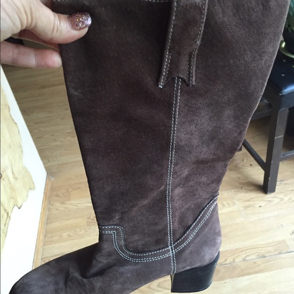 Brown suede boots