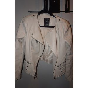 Guess cream Moto leather jacket