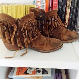 Sam Edelman Sidney fringe ankle boots, sz. 8