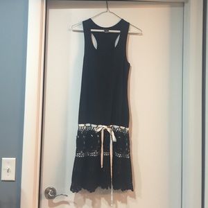 Adorable tank style dress with fabric tie!