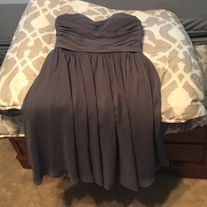 AZAZIE chiffon knee length dress in STEEL GRAY.