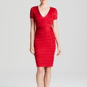 French Connection Red Bandage Dress