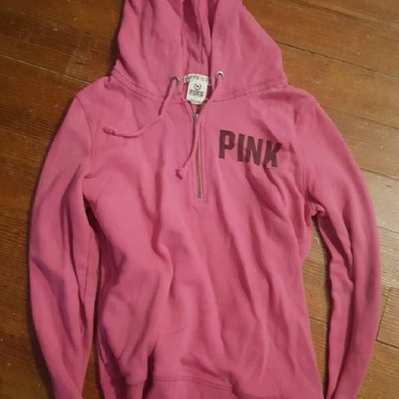 Pink quarter zip sweatshirt