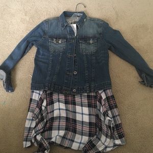 Jean jacket combo faux shirt