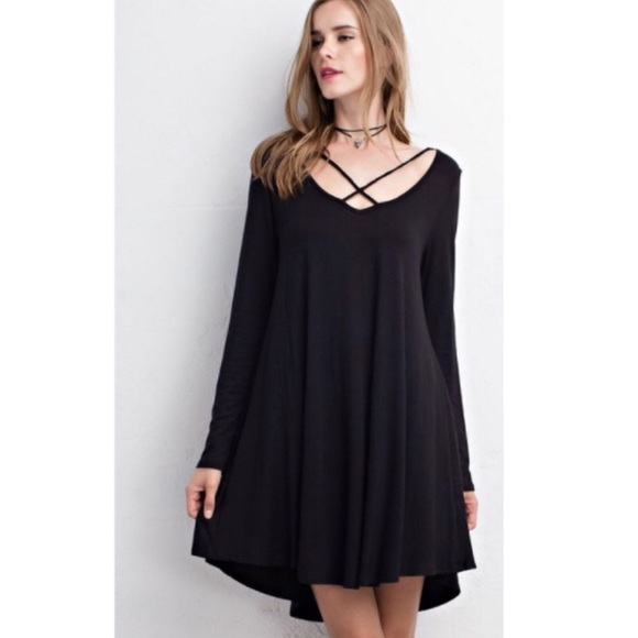 Last One❣️Crisscross Straps Tunic Trapeze Dress - Picture 3 of 3