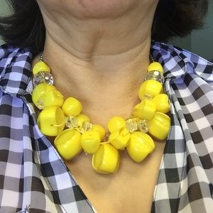 Statement Chunky Yellow Beads Necklace