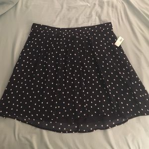 Navy and while polkadot skirt