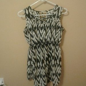Black and white print dress