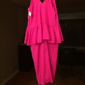 1.State Dresses - 1.State Pink Midi Ruffle Dress 1.State Dresses - 1.State Pink Midi Ruffle Dress
