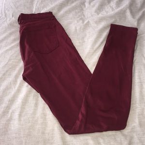 J BRAND Burgundy High Rise Skinny Jeans