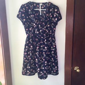 Reformed Urban Outfitters navy floral dress.