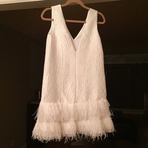 BCBGMaxAzria Dresses - BCBG White Feather Dress BCBGMaxAzria Dresses - BCBG White Feather Dress