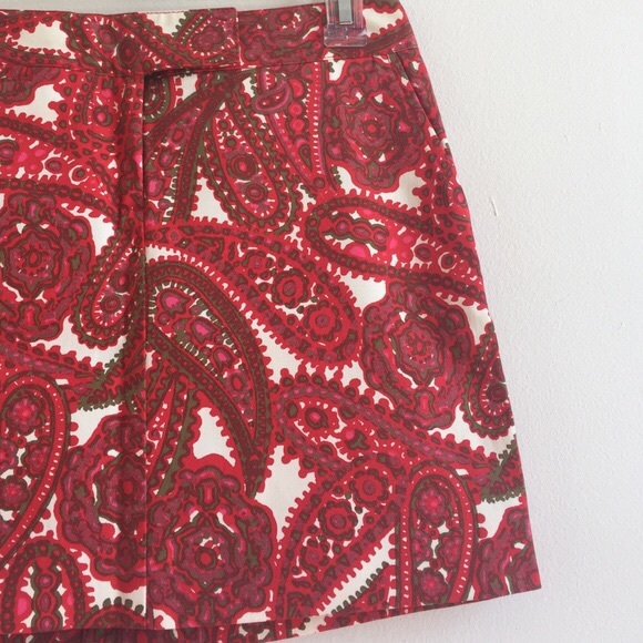 J.Crew Red Paisley Skirt - SZ 10 - EUC - Picture 3 of 4
