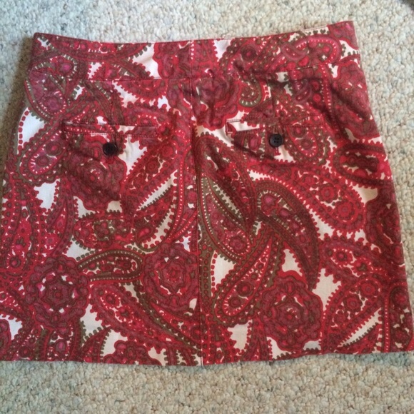 J.Crew Red Paisley Skirt - SZ 10 - EUC - Picture 4 of 4