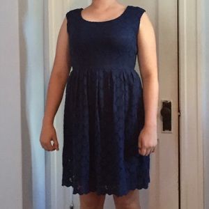 Navy Blue Lace Dress