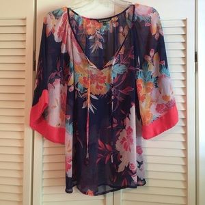 Sheer Floral Blouse