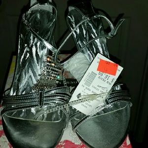 Silver Strappy Heeled Sandals