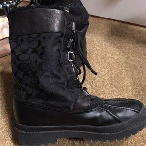 Coach Black Wool Boots