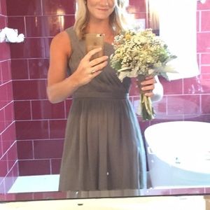 Jcrew short grey bridesmaid one shoulder -worn 1x
