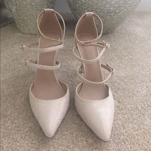 Asos metallic snake pattern heels