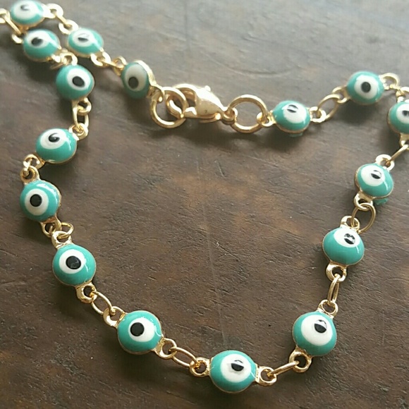 18k gold plated evil's eye bracelet - Picture 2 of 2