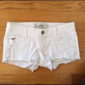 Hollister White Jean Shorts