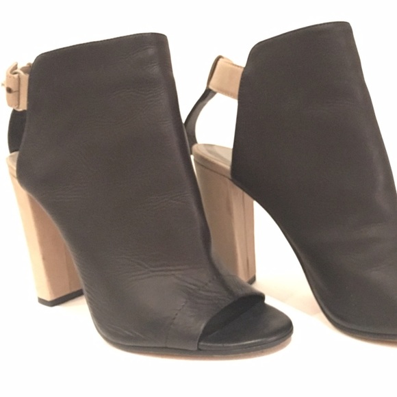 VINCE open toe leather booties