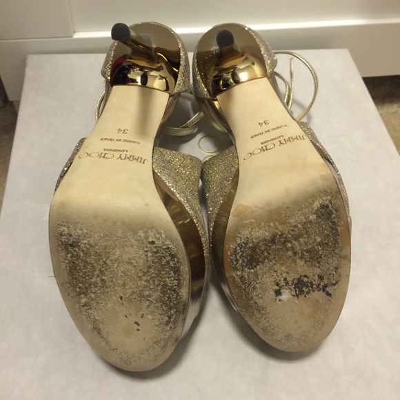 Jimmy Choo Valdia Gold Heels - Picture 4 of 4