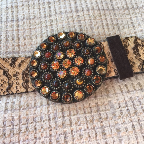Leather, suede and rhinestone belt! main image 3