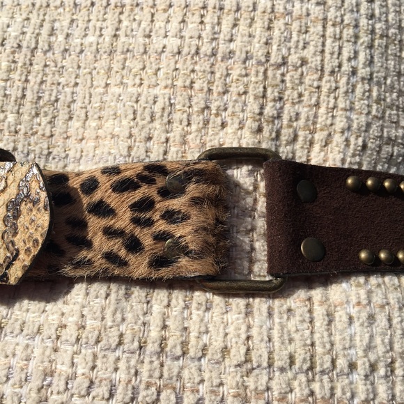 Leather, suede and rhinestone belt! main image 4