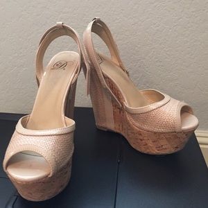 Nude Cork Wedge