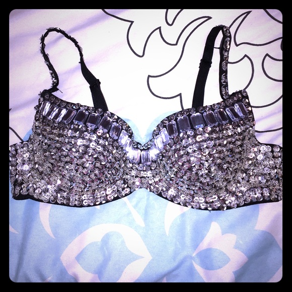 Rhinestone and Sequin Bra Perfect for Halloween