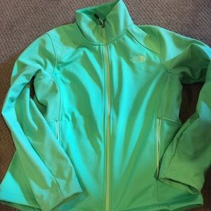Lime green north face jacket - size large