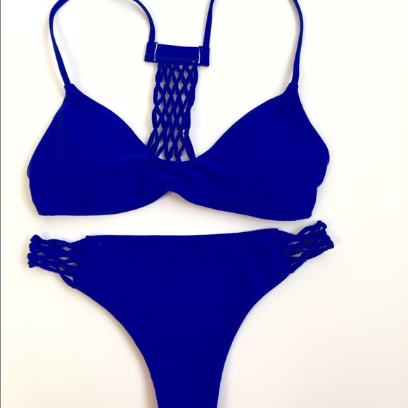 blue crochet bikini set sw190 - Picture 2 of 4