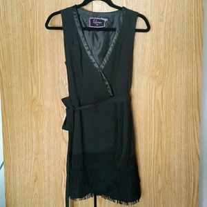 Black dress with fridge detail