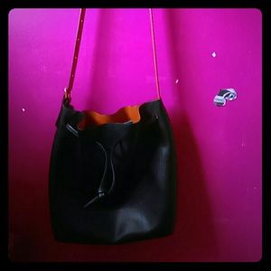 JustFab Black Bucket Shoulder Bag