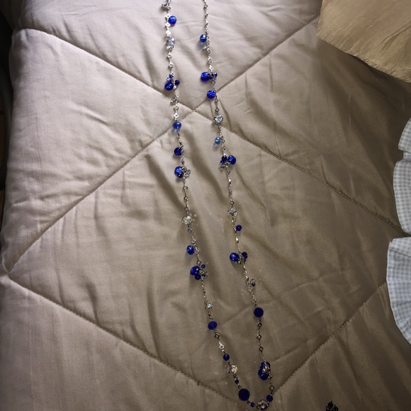 Bright blue long necklace!!
