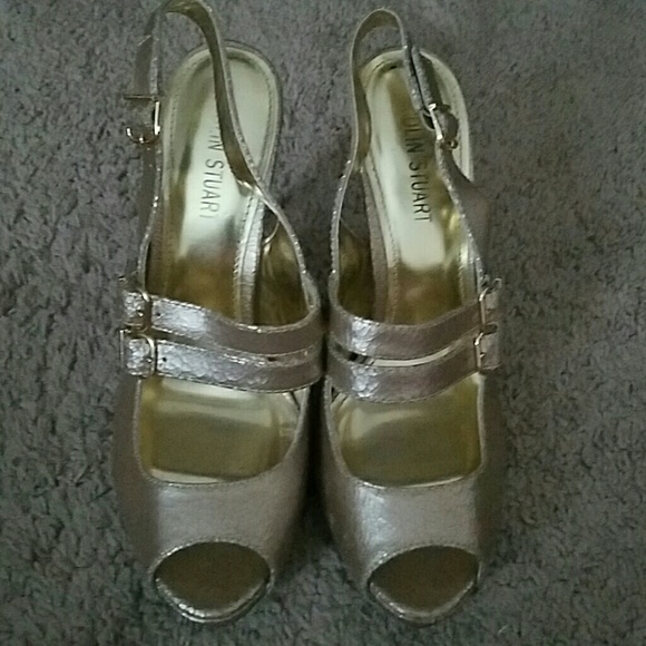 Colin Stuart rose gold, sling back heels