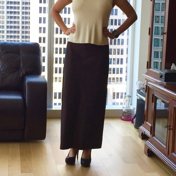 Banana Republic Long Stretch Skirt, Burgundy, 4