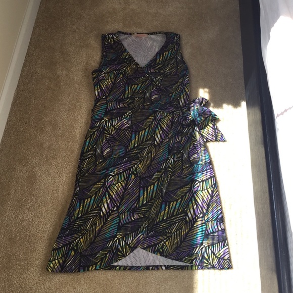 Casual Couture by Green Envelope Dresses & Skirts - Multicolored Faux Wrap Dress