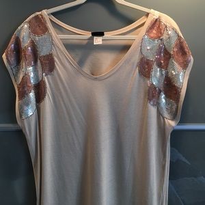 Off the shoulder sequined top