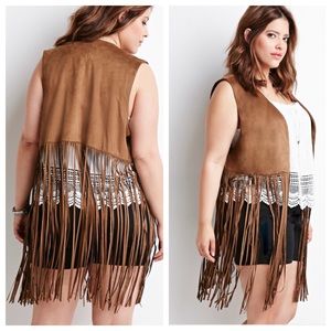 Forever 21+ fringe vest
