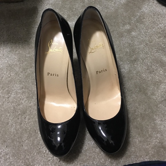 Christian Louboutins size 38.5 black patent